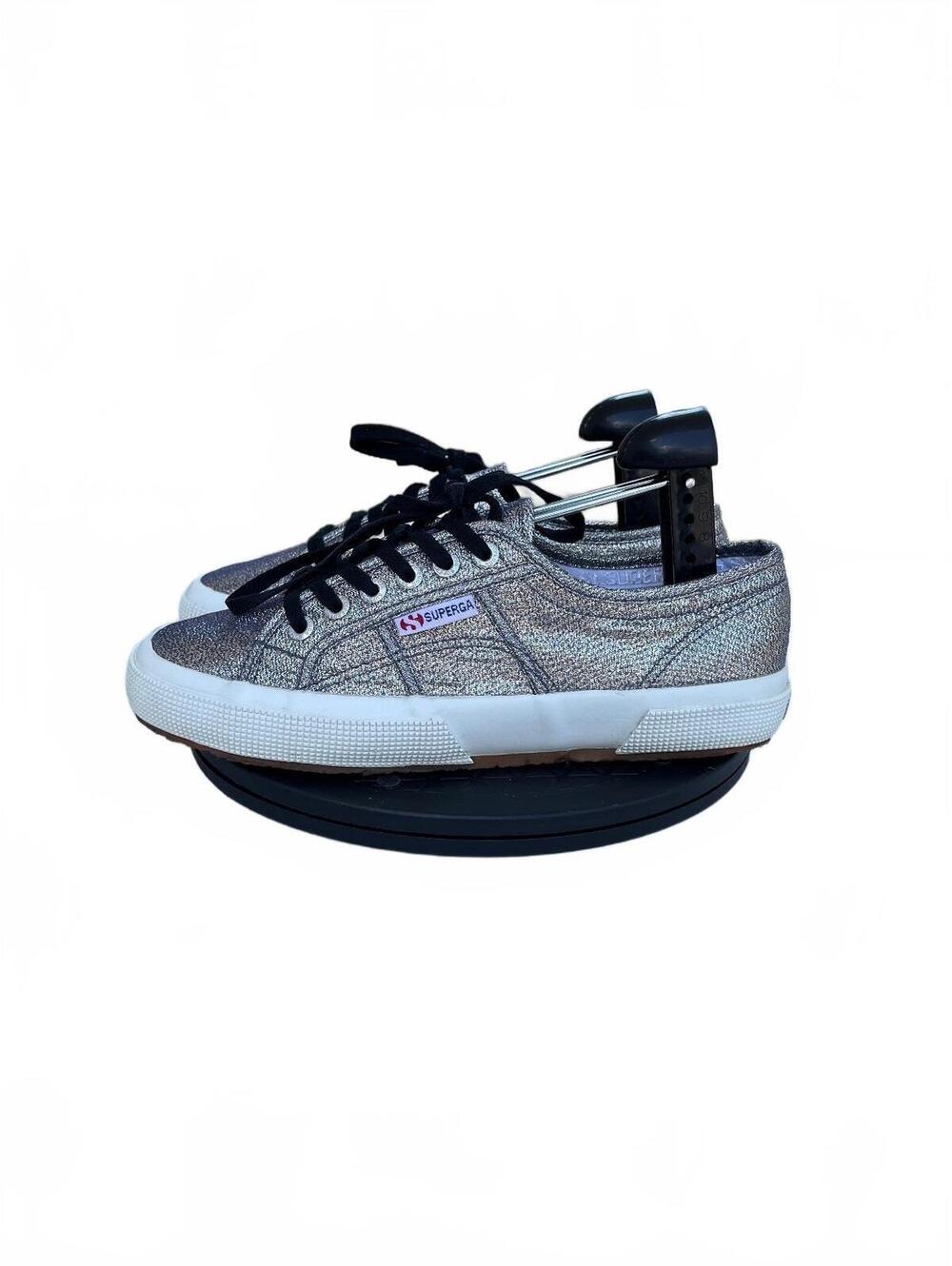 Womens Superga 2750 Sneakers Casual Metallic Silver Size 8 Gray